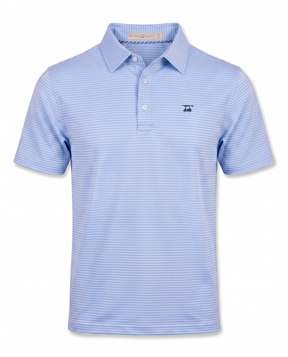 Albatross Polo Blush/Bell Pinstripe front