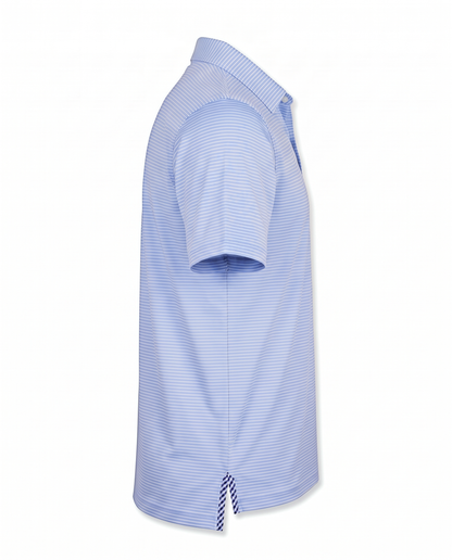 Albatross Polo Blush/Bell Pinstripe side