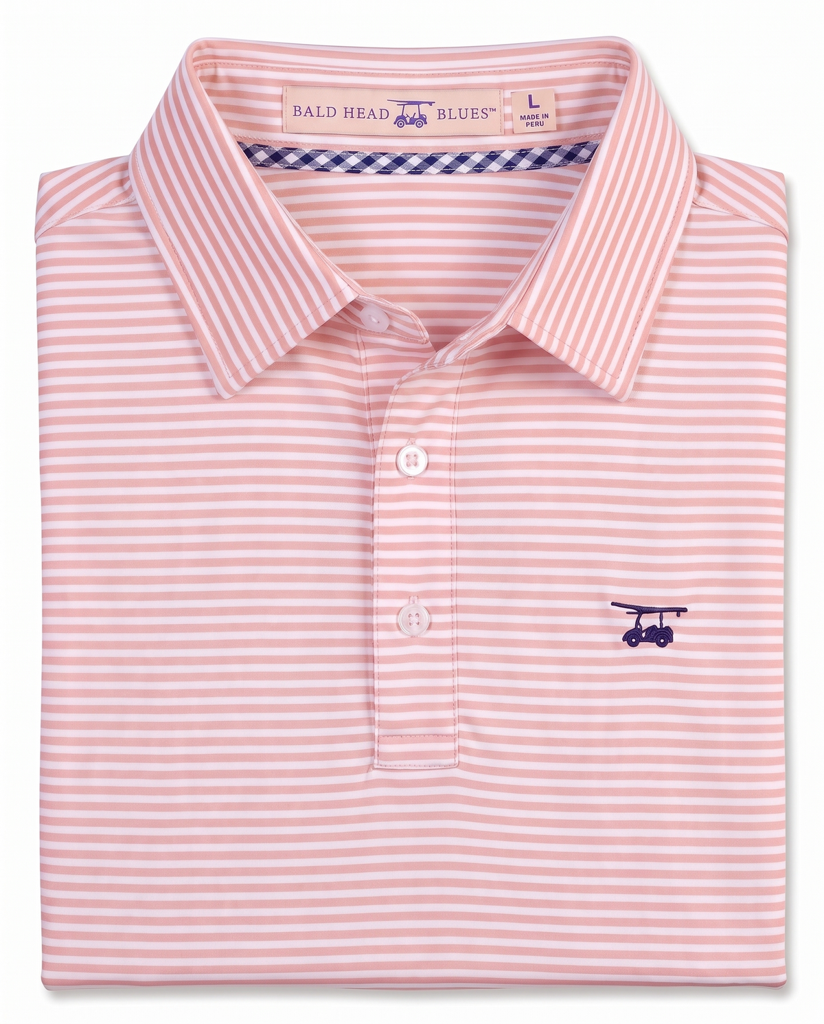 Albatross Polo Feeder Stripe - Blush/White - Fold