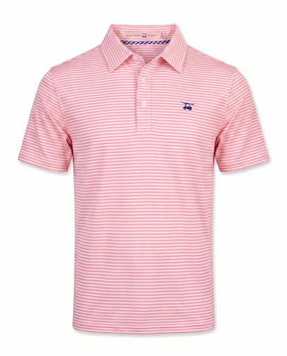 Albatross Polo Feeder Stripe - Blush/White - Front