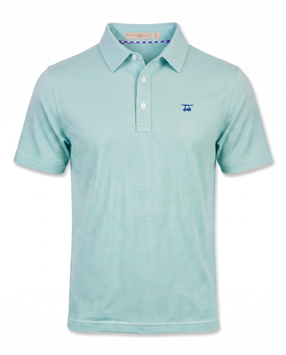 Albatross Polo Heather Aruba/White Microstripe front