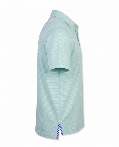 Albatross Polo Heather Aruba White Microstripe side