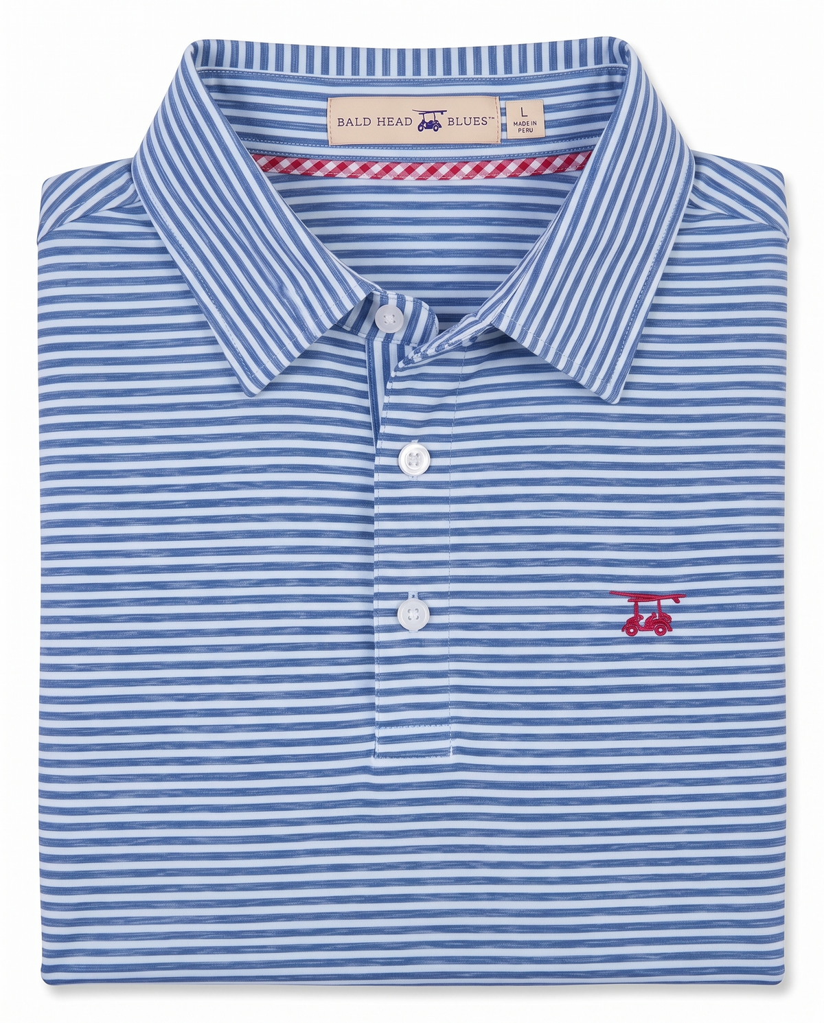 Albatross Polo Heather Bell/Royal Feeder Stripe folded