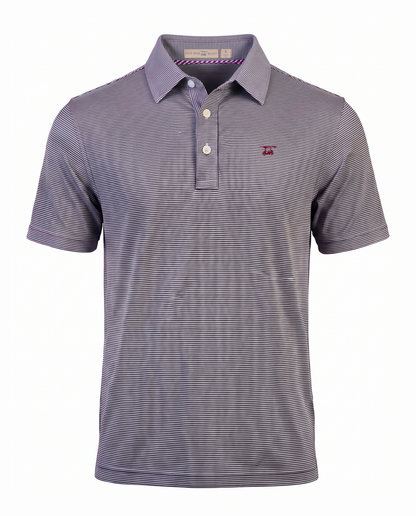 Albatross Polo Heather Black/White Microstripe front