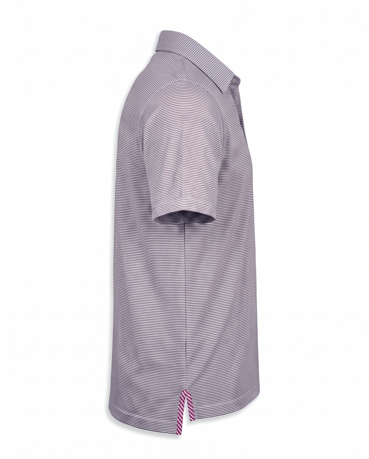 Albatross Polo Heather Black/White Microstripe side