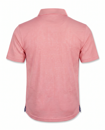 Albatross Polo Heather Coral/White Microstripe back