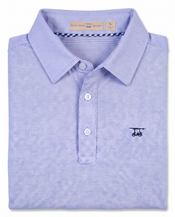Albatross Polo Heather Lavender/White Microstripe folded