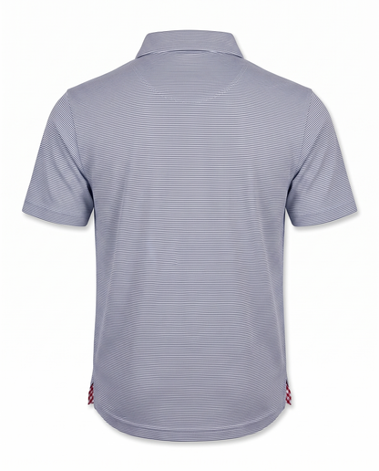 Albatross Polo Heather Medieval White Microstripe back