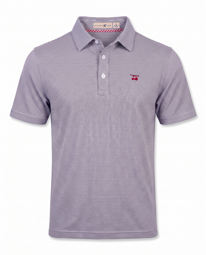 Albatross Polo Heather Medieval White Microstripe front