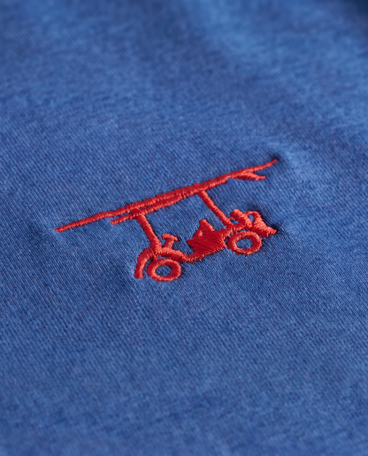 Albatross Polo Heather Royal Blue logo detail