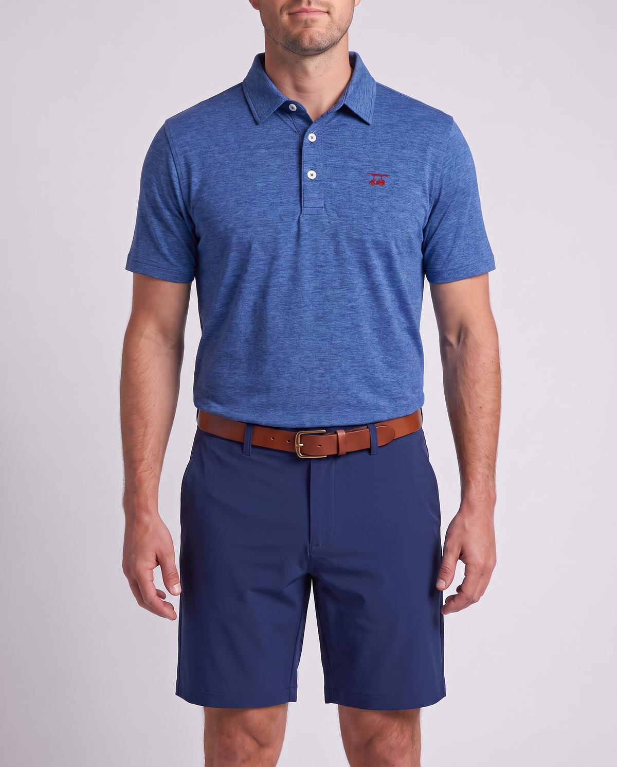 Albatross Polo Heather Royal Blue on model