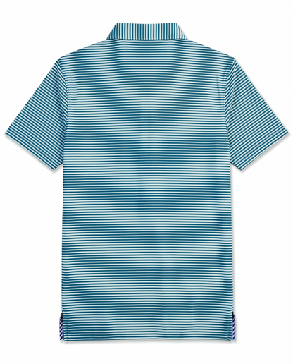 Albatross Polo Lagoon/Seaglass Feeder Stripe back