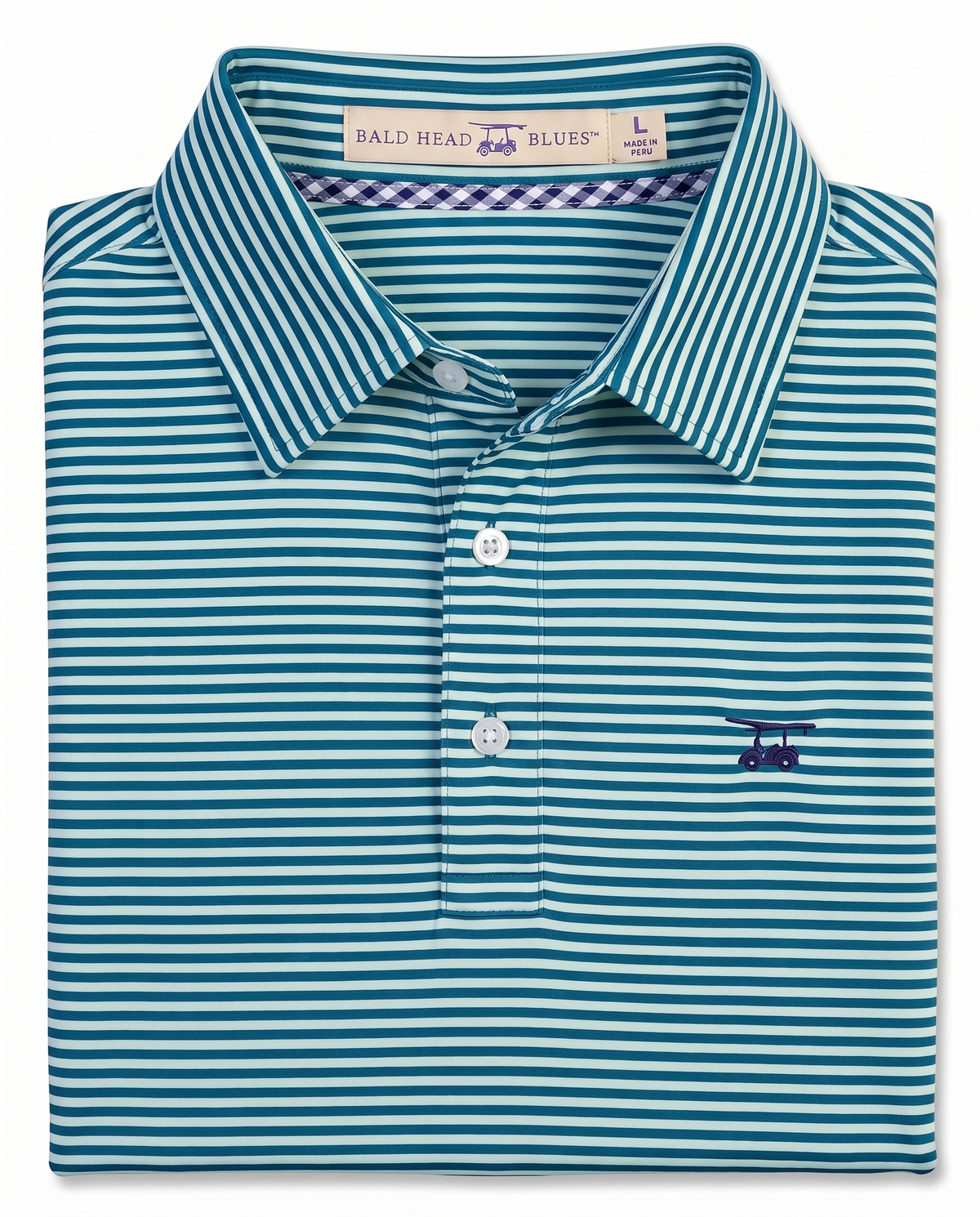 Albatross Polo Feeder Stripe - Lagoon/Seaglass - Fold