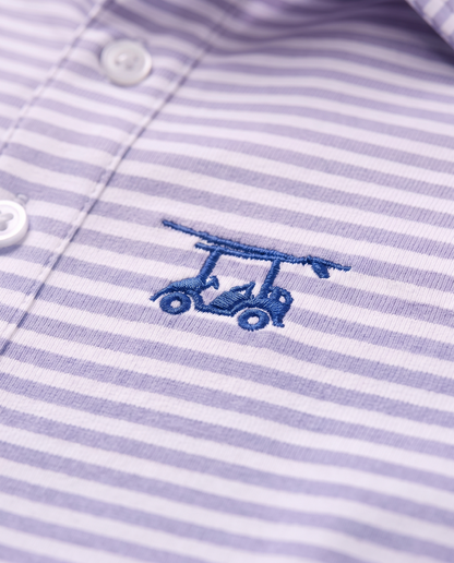 Albatross Polo Feeder Stripe - Lavender/White - Logo