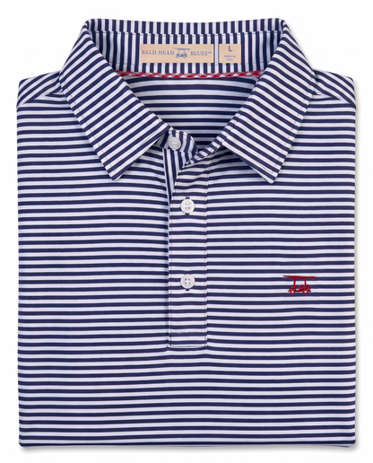 Albatross Polo Medieval/White Feeder Stripe folded
