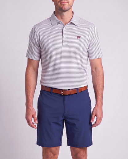 Albatross Polo Medieval/White Pinstripe on model