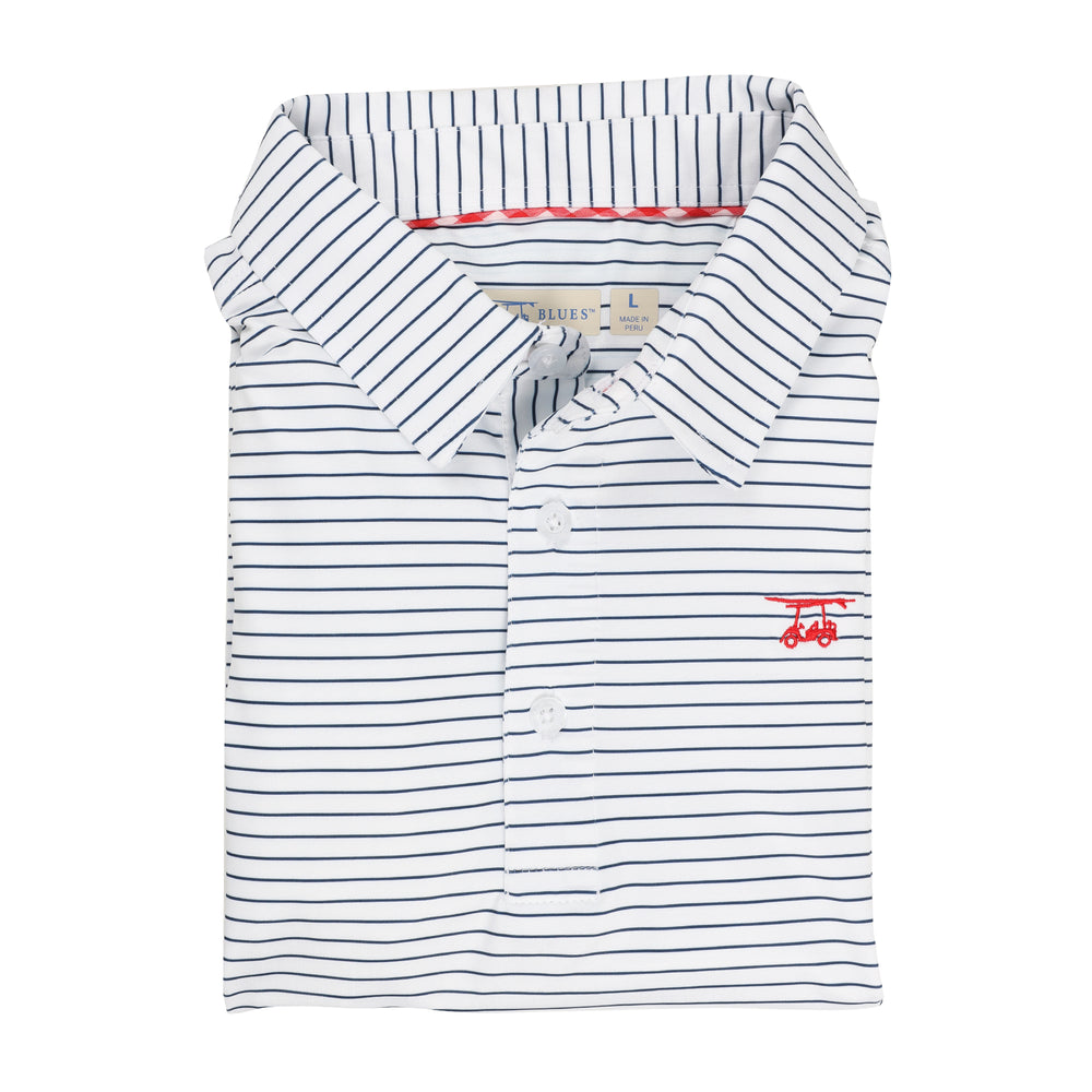 Albatross Polo - Medieval / White Pinstripe
