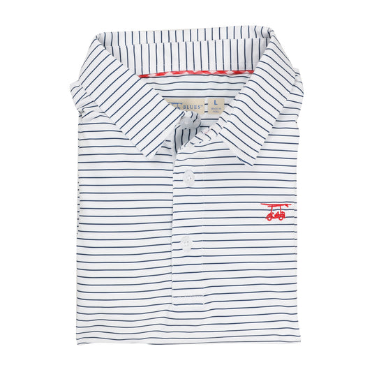 Albatross Polo - Medieval / White Pinstripe