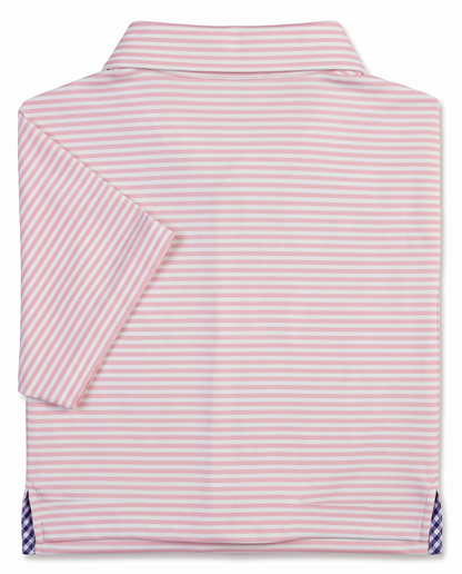 Albatross Polo Feeder Stripe - Pink/Seaglass - Back