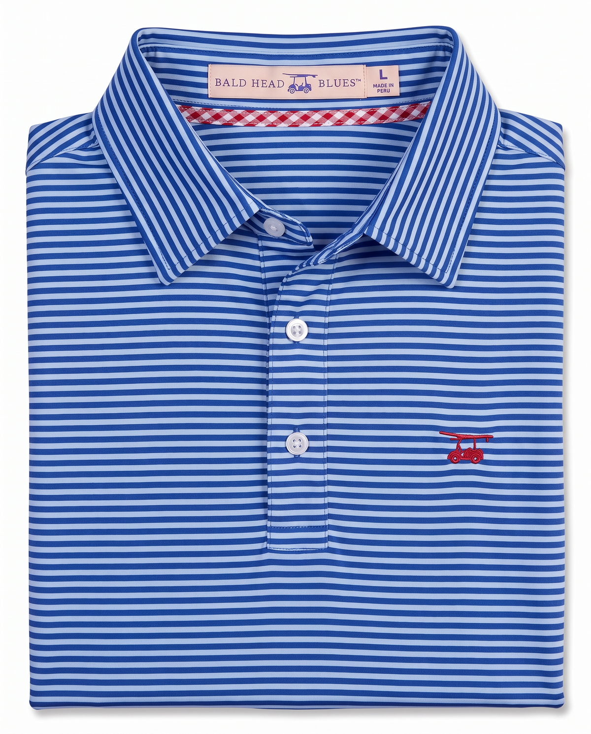 Albatross Polo Royal Blue/Bell Feeder Stripe folded