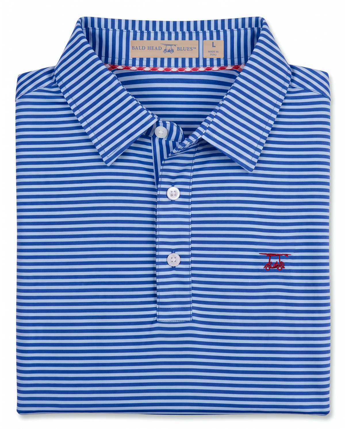 Albatross Polo Royal Blue/Bell Feeder Stripe folded