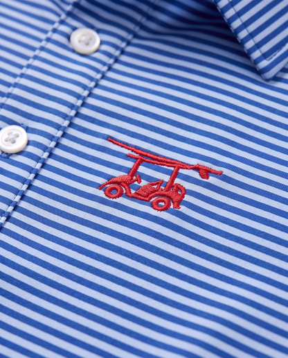 Albatross Polo Feeder Stripe - Royal Blue/Bell - Logo