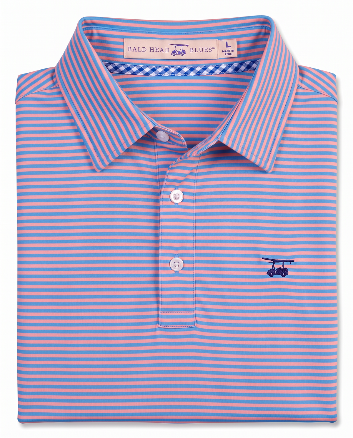 Albatross Polo Coral/Regatta Feeder Stripe folded