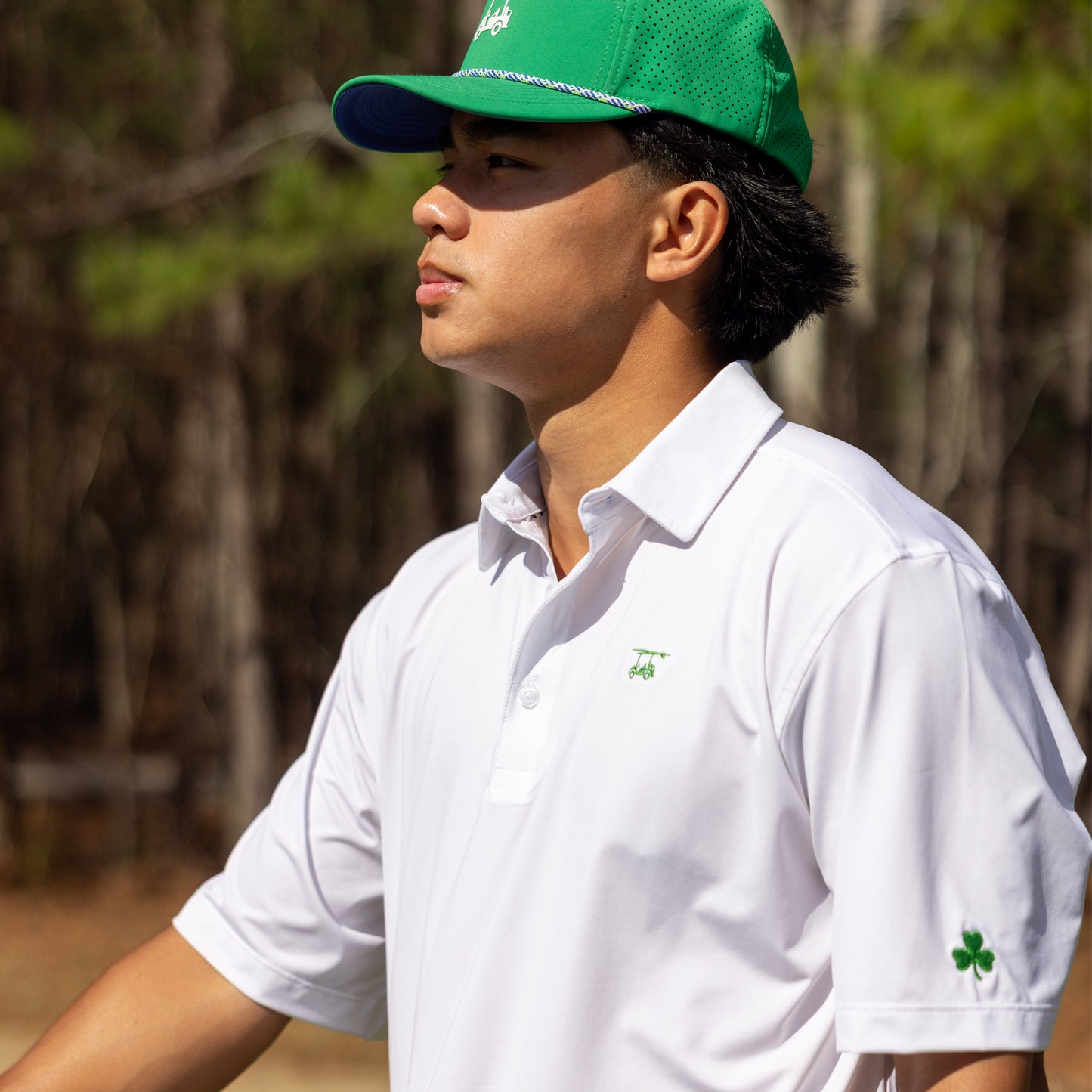 Limited Edition Shamrock Polo - White