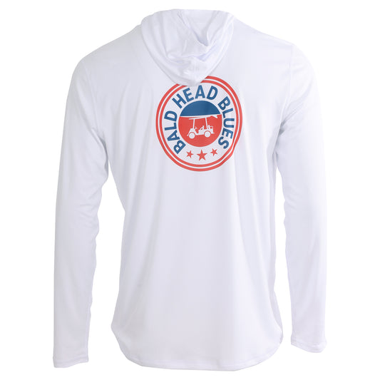 Performance Long Sleeve USA Circle Hoodie - White