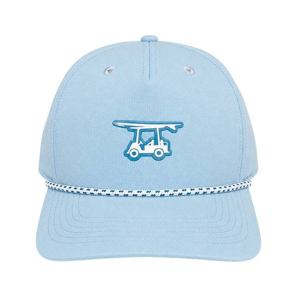 Five Panel Roped Trucker Hat - Light Blue