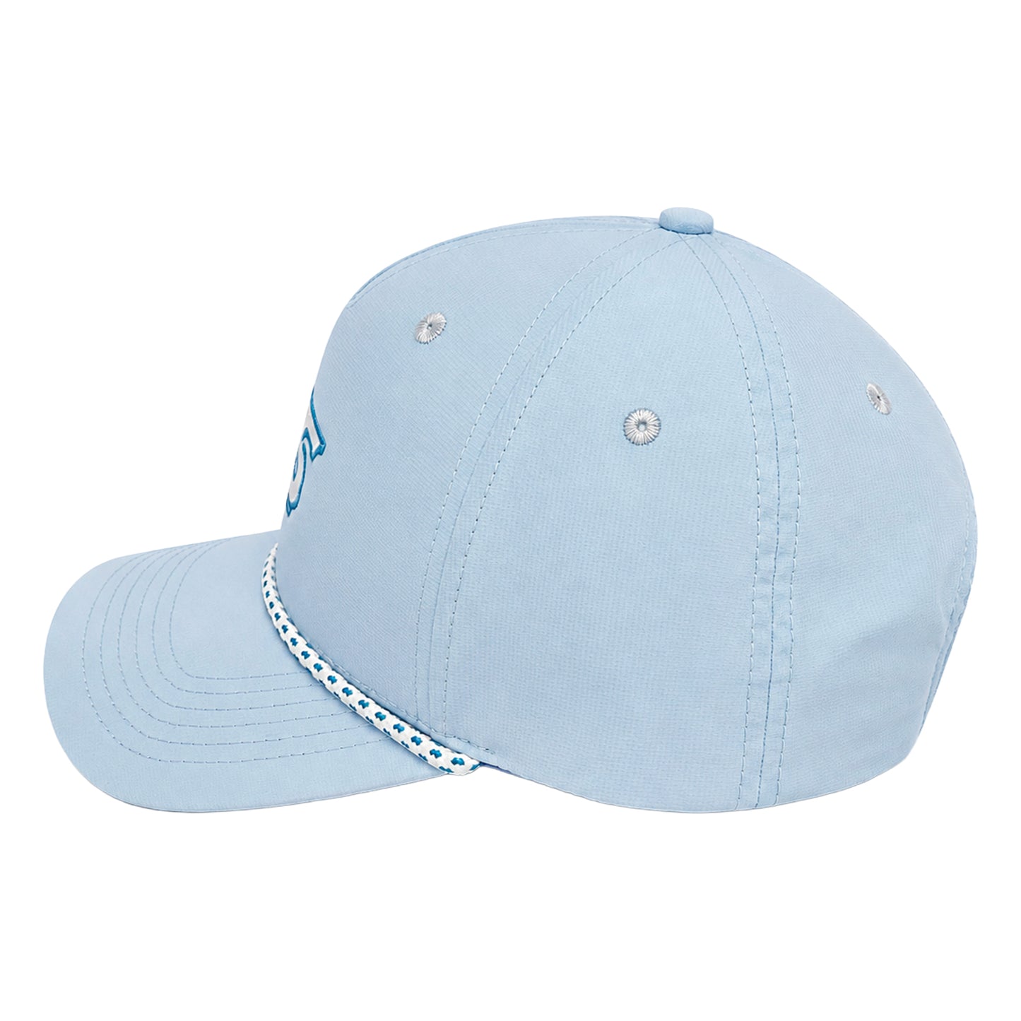 Five Panel Roped Trucker Hat - Light Blue