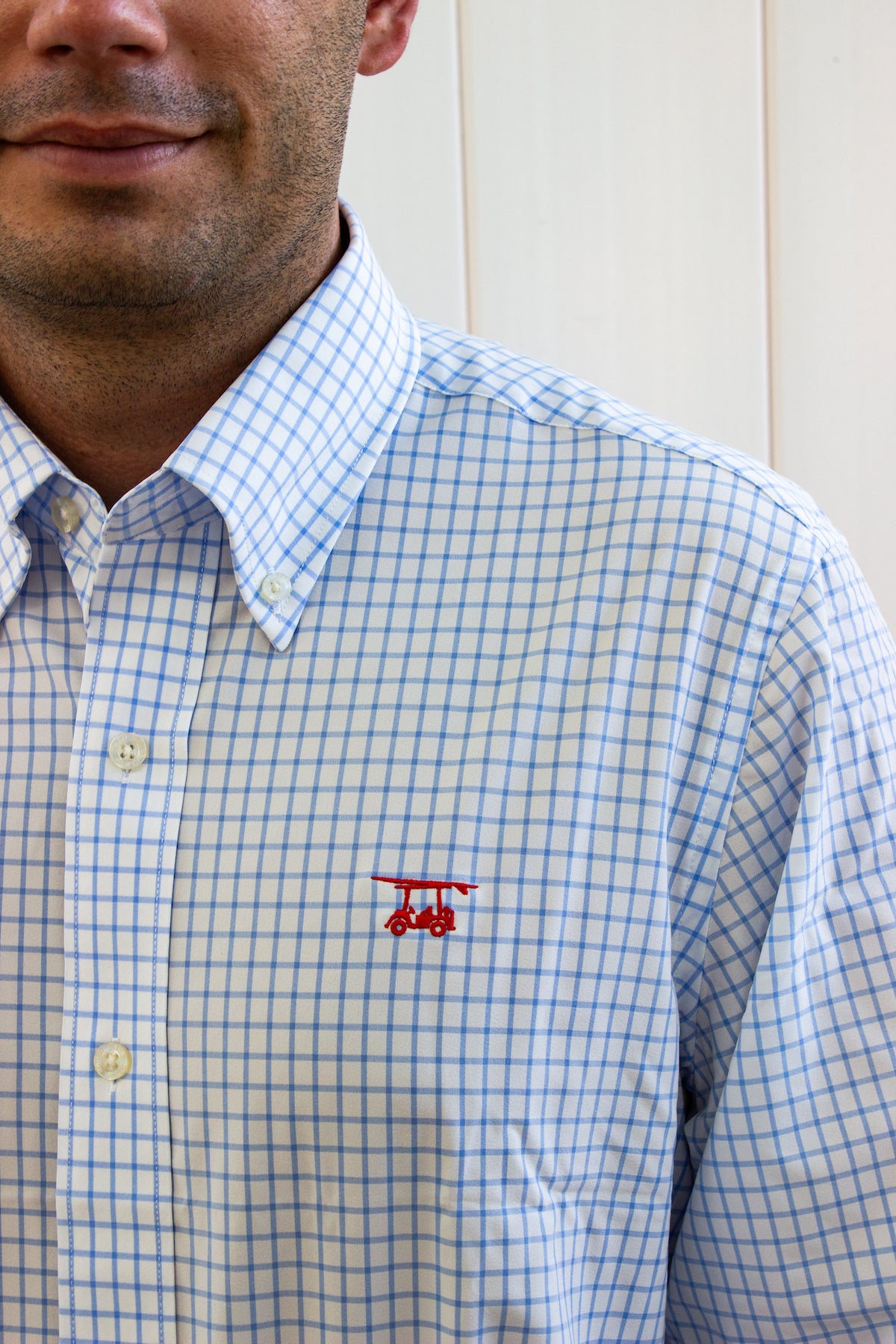 Islander Button Down - White w/ Bell Checks