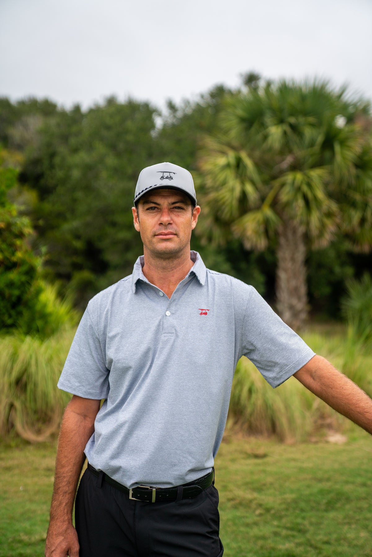 Albatross Polo - Heather Black Microstripes