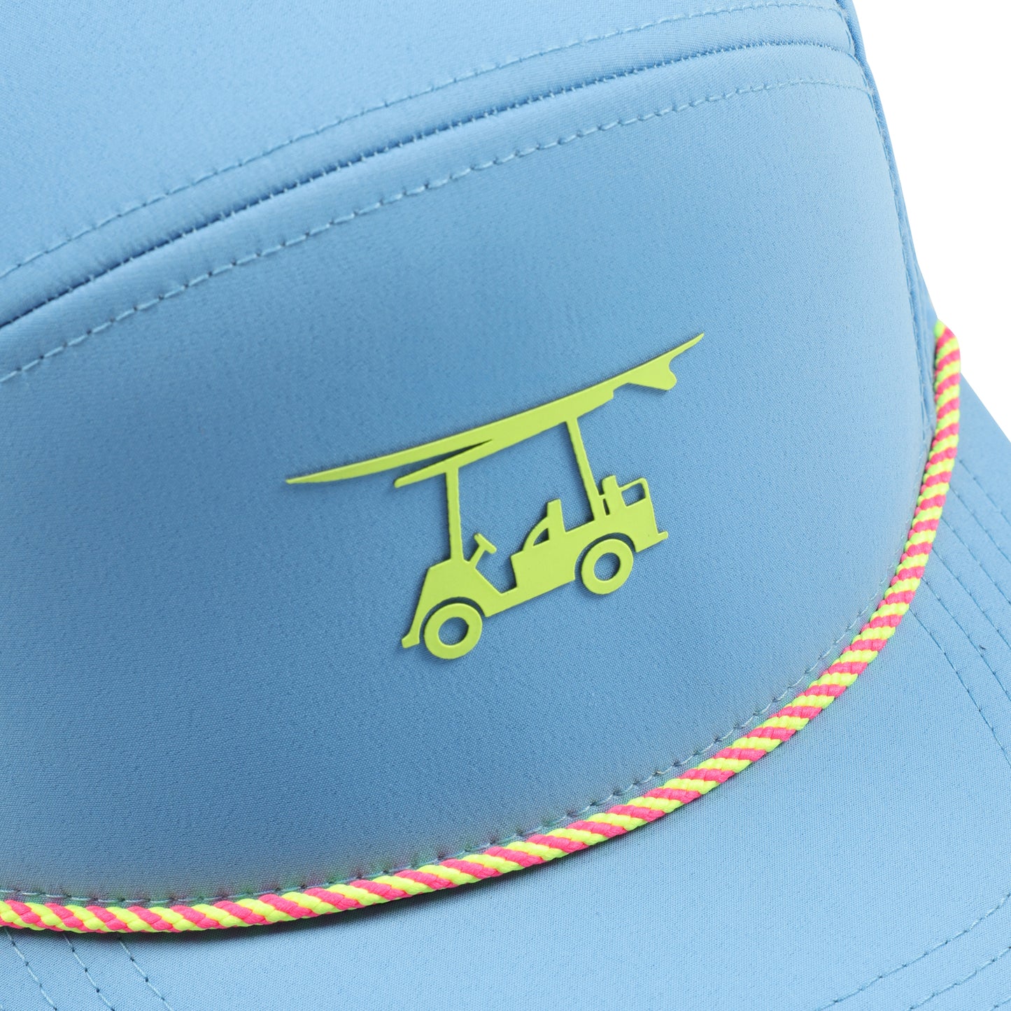Six Panel Twill Roped Trucker Hat - Alaskan Blue