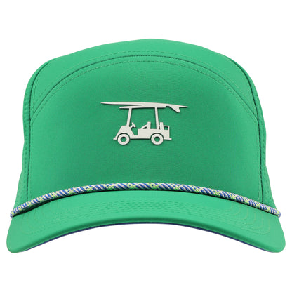 Six Panel Twill Roped Trucker Hat - First Tee Green