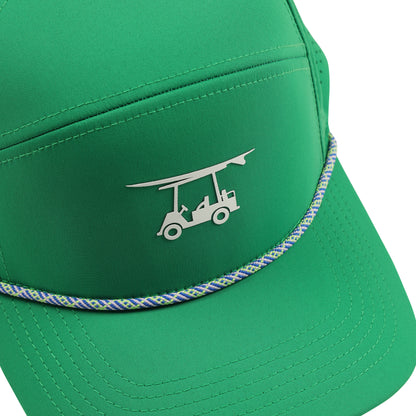 Six Panel Twill Roped Trucker Hat - First Tee Green