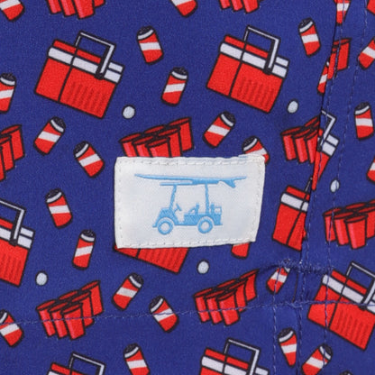 Medieval w/Cooler Print Swim Trunks