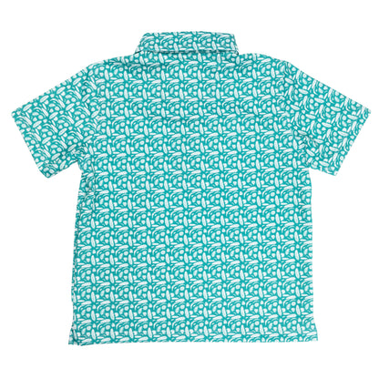 Albatross Youth Polo -  Exotic Leaves / White