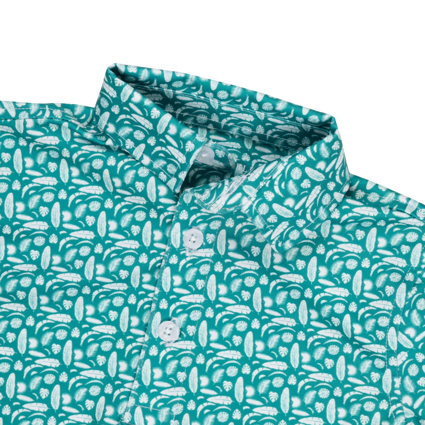 Albatross Youth Polo -  Exotic Leaves / White