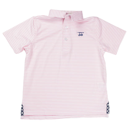 Albatross Youth Polo - Blush / White Stripe
