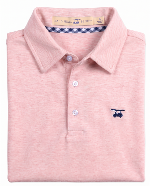 Albatross Youth Polo Heather Pink folded