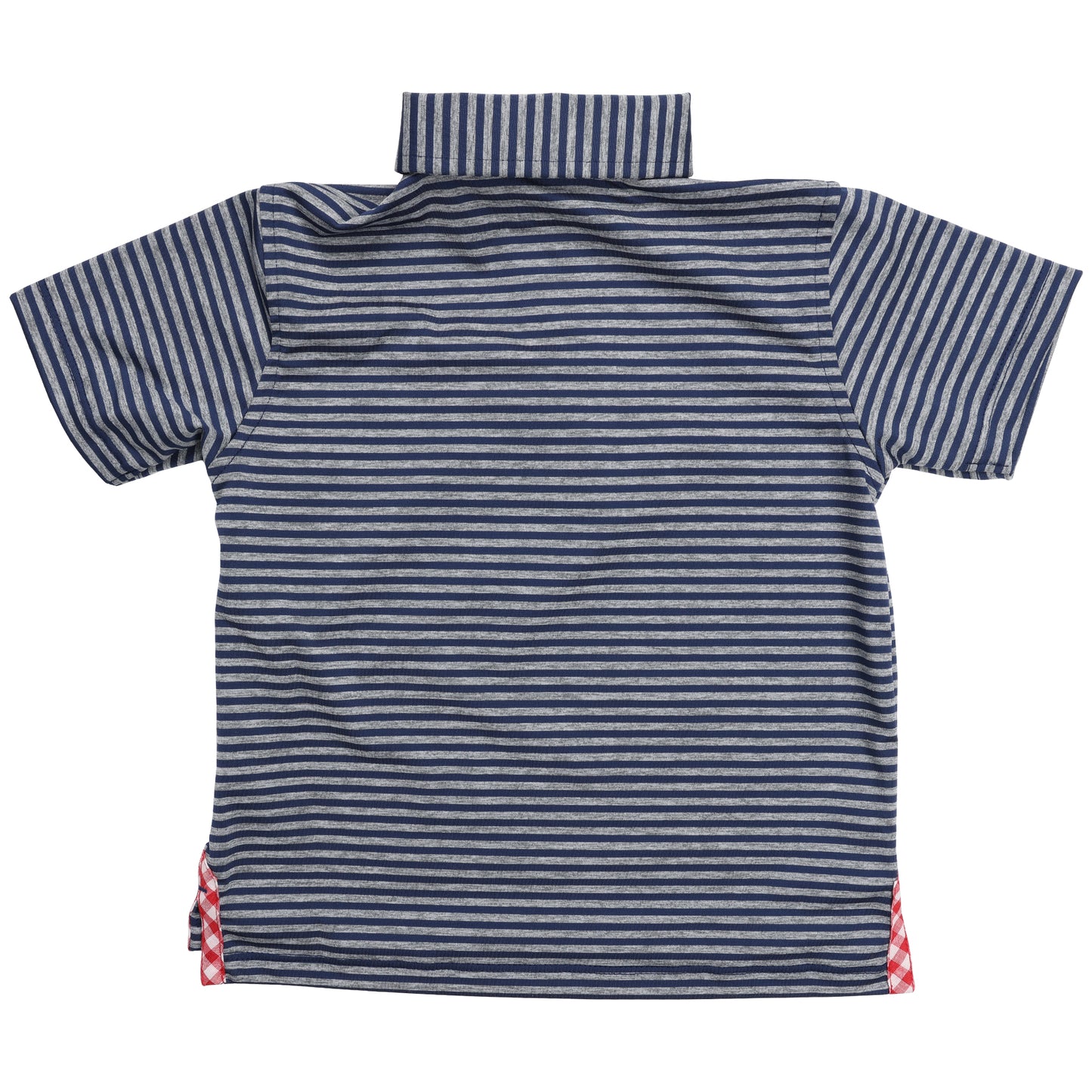 Albatross Youth Polo - Medieval w/ Heather Grey Stripes