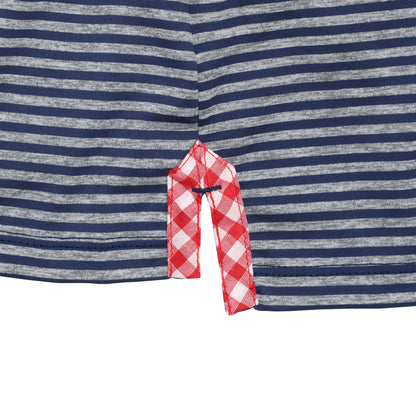 Albatross Youth Polo - Medieval w/ Heather Grey Stripes