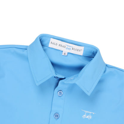Youth First Class Polo - Azure Blue