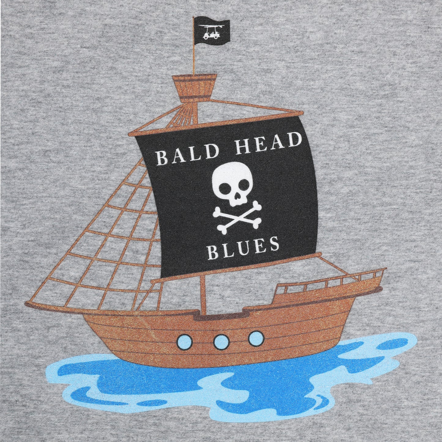 Island Tee - Youth Short Sleeve Pirate Ship - Heather Grey