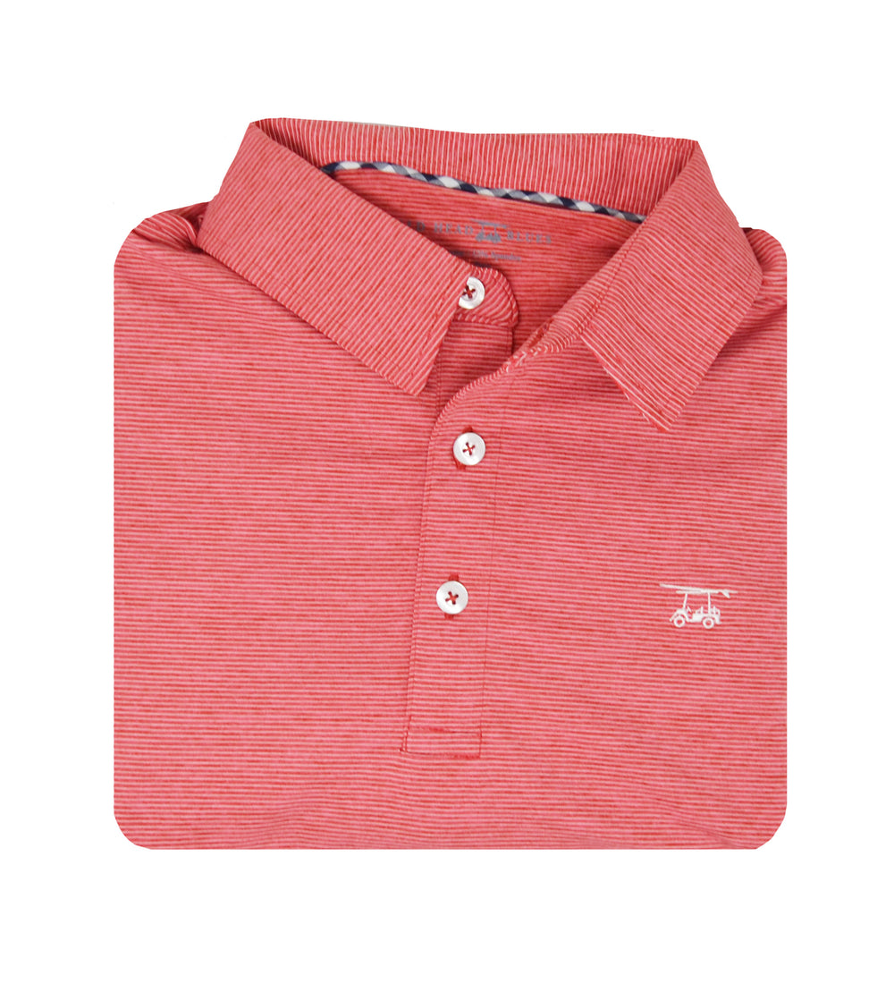 Limited Edition Polo - Heather Red / Thin White Stripes