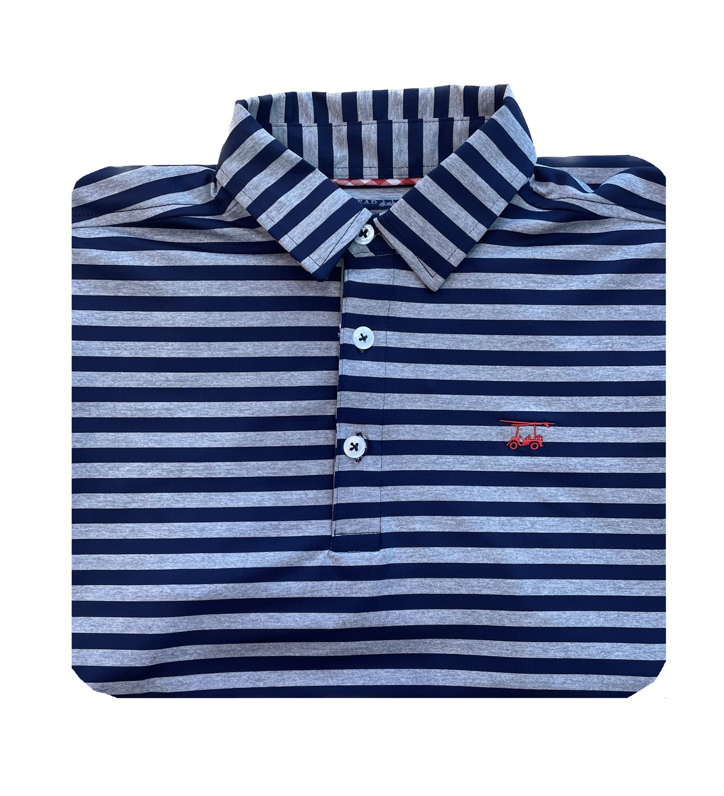 Limited Edition Polo - Heather Grey/Navy Wide Stripe