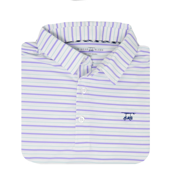 Limited Edition Polo - White w/ Purple / Light Blue