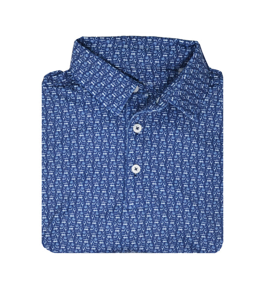 Albatross Polo - Medieval w/ All-Over Golf Pattern