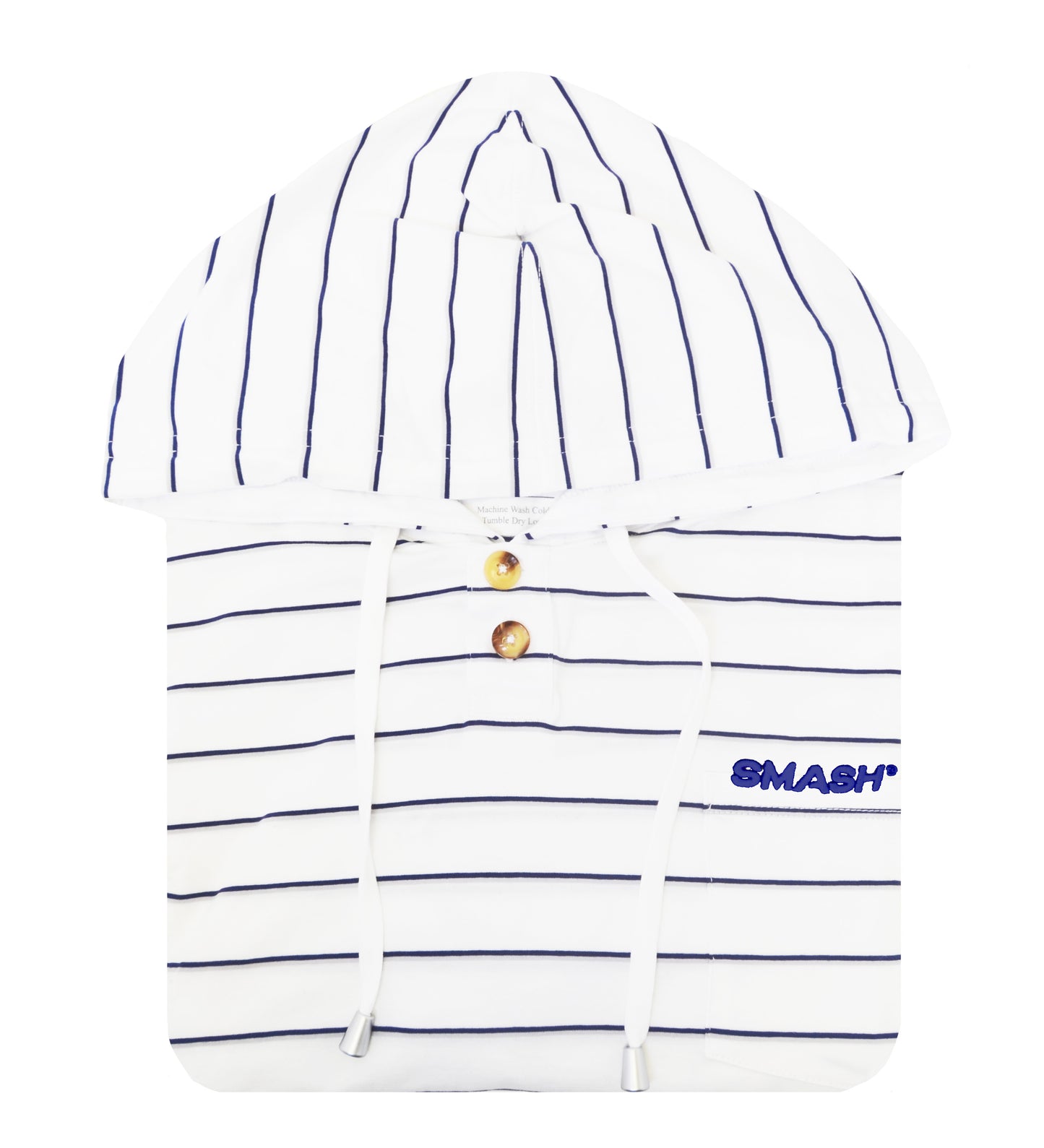 Smash Hoodie- White w/ Medieval/Grey Stripes